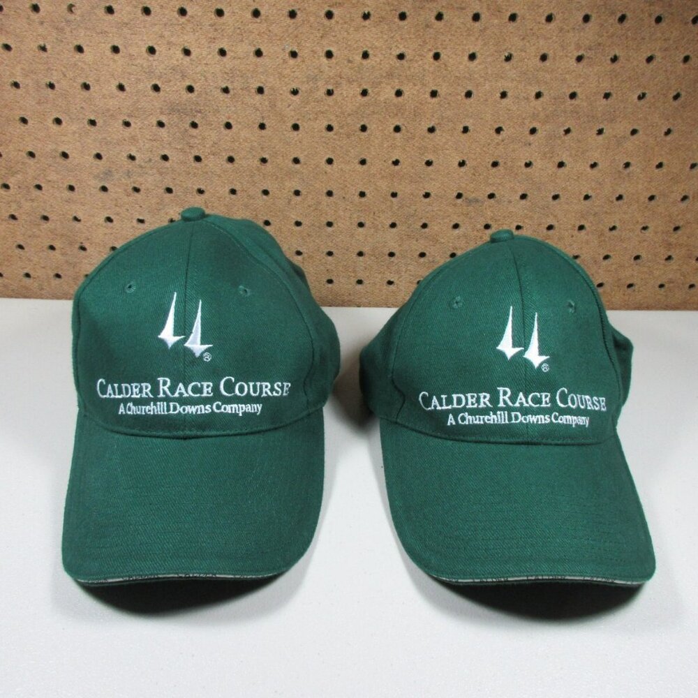 BULLET LINE men green Calder Churchill Downs Equestrian horse racing hat lot (2)